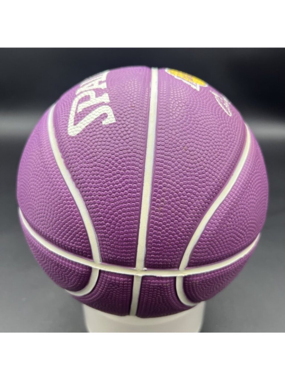 Vtg Spalding/LA LAKERS NBA Souvenir/Kid Toy Mini 7" Basketball; Purple/Yellow - Picture 5 of 11